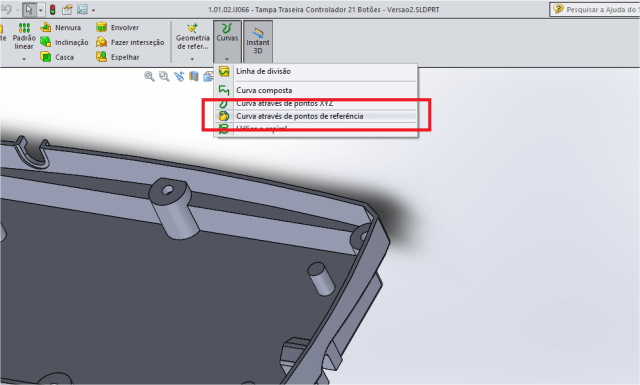 SolidWorks – Trabalhando com o recurso de Curvas